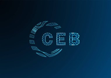 CEB düşük poli harfli logo vektör tasarımı. CEB düşük poli logo tasarımı. CEB benzersiz düşük poli logo tasarımı.