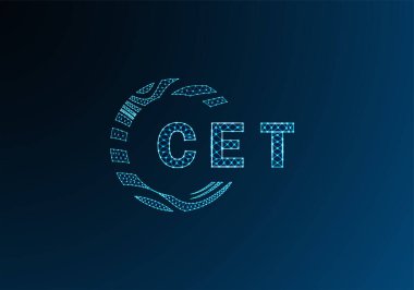 CET düşük poli harfli logo vektör tasarımı. CET düşük polyester logo tasarımı. CET benzersiz düşük poli logo tasarımı.
