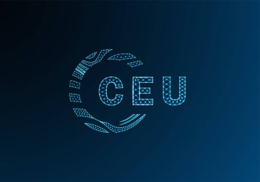 CEU düşük poli harfli logo vektör tasarımı. CEU düşük poli logosu tasarımı. CEU benzersiz düşük poli logo tasarımı.