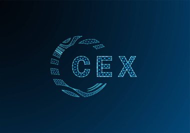 CEX düşük poli harfli logo vektör tasarımı. CEX düşük poli logo tasarımı. CEX benzersiz düşük polyester logo tasarımı.
