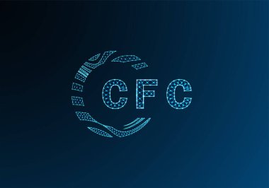 CFC düşük poli harfli logo vektör tasarımı. CFC düşük polyester logo tasarımı. CFC benzersiz düşük poli logo tasarımı.