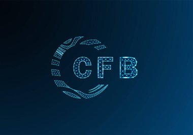 CFB düşük poli harfli logo vektör tasarımı. CFB düşük poli logo tasarımı. CFB benzersiz düşük poli logo tasarımı.