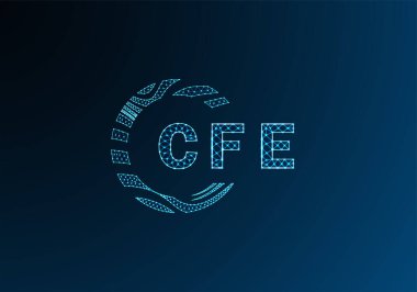 CFE düşük poli harfli logo vektör tasarımı. CFE düşük polyester logo tasarımı. CFE benzersiz düşük polyester logo tasarımı.