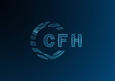 CFH düşük poli harfli logo vektör tasarımı. CFH düşük polyester logo tasarımı. CFH benzersiz düşük poli logo tasarımı.