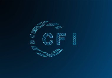 CFI düşük poli harfli logo vektör tasarımı. CFI düşük poli logo tasarımı. CFI benzersiz düşük poli logo tasarımı.