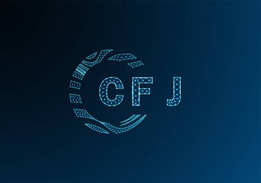 CFJ düşük poli harfli logo vektör tasarımı. CFJ düşük polyester logo tasarımı. CFJ benzersiz düşük poli logo tasarımı.