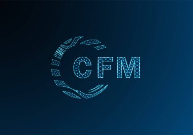 CFM düşük poli harfli logo vektör tasarımı. CFM düşük polyester logo tasarımı. CFM benzersiz düşük polyester logo tasarımı.
