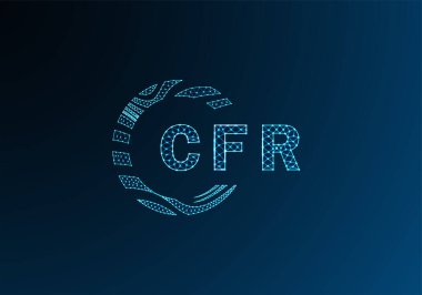 CFR düşük poli harfli logo vektör tasarımı. CFR düşük poli logo tasarımı. CFR benzersiz düşük polyester logo tasarımı.