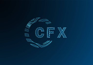 CFX düşük poli harfli logo vektör tasarımı. CFX düşük poli logo tasarımı. CFX benzersiz düşük polyester logo tasarımı.
