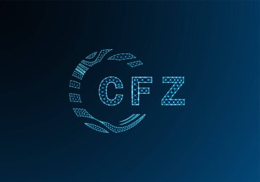 CFZ düşük poli harfli logo vektör tasarımı. CFZ düşük polyester logo tasarımı. CFZ benzersiz düşük polyester logo tasarımı.