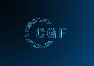 CGF düşük poli harfli logo vektör tasarımı. CGF düşük poli logo tasarımı. CGF benzersiz düşük polyester logo tasarımı.