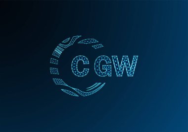 CGW düşük poli harfli logo vektör tasarımı. CGW düşük polyester logo tasarımı. CGW benzersiz düşük polyester logo tasarımı.