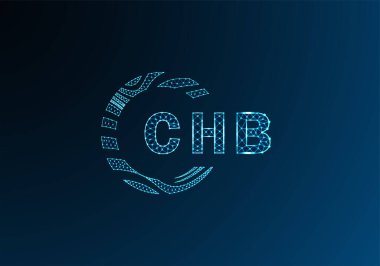 CHB düşük poli harfli logo vektör tasarımı. CHB düşük polyester logo tasarımı. CHB benzersiz düşük polyester logo tasarımı.