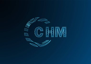 CHM düşük poli harfli logo vektör tasarımı. CHM düşük polyester logo tasarımı. CHM benzersiz düşük polyester logo tasarımı.