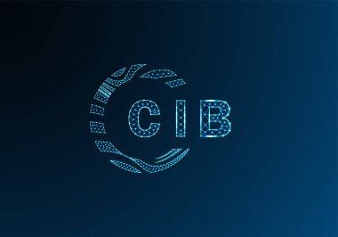 CIB düşük poli harfli logo vektör tasarımı. CIB düşük polyester logo tasarımı. CIB benzersiz düşük polyester logo tasarımı.