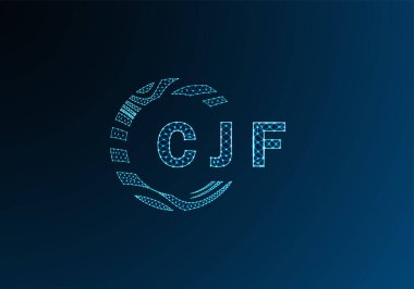 CJF düşük poli harfli logo vektör tasarımı. CJF düşük polyester logo tasarımı. CJF benzersiz düşük polyester logo tasarımı.