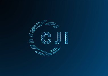 CJI düşük poli harfli logo vektör tasarımı. CJI düşük polyester logo tasarımı. CJI benzersiz düşük poli logo tasarımı.