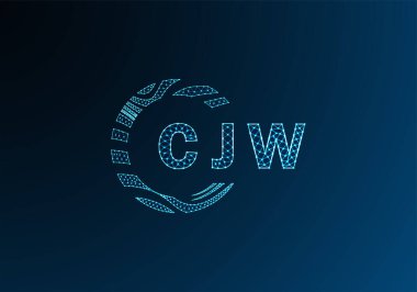 CJW düşük poli harfli logo vektör tasarımı. CJW düşük polyester logo tasarımı. CJW benzersiz düşük poli logo tasarımı.