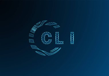 CLI düşük poli harfli logo vektör tasarımı. CLI düşük polyester logo tasarımı. CLI benzersiz düşük poli logo tasarımı.