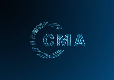 CMA düşük poli harfli logo vektör tasarımı. CMA düşük polyester logo tasarımı. CMA benzersiz düşük polyester logo tasarımı.