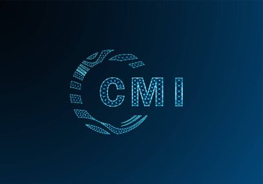 CMI düşük poli harfli logo vektör tasarımı. CMI düşük polyester logo tasarımı. CMI benzersiz düşük poli logo tasarımı.