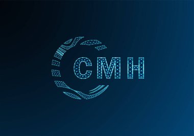 CMH düşük poli harfli logo vektör tasarımı. CMH düşük polyester logo tasarımı. CMH benzersiz düşük poli logo tasarımı.