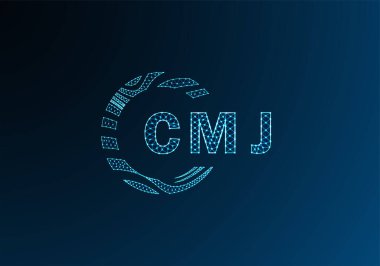 CMJ düşük poli harfli logo vektör tasarımı. CMJ düşük polyester logo tasarımı. CMJ benzersiz düşük poli logo tasarımı.
