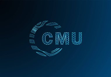 CMU düşük poli harfli logo vektör tasarımı. CMU düşük polyester logo tasarımı. CMU benzersiz düşük poli logo tasarımı.