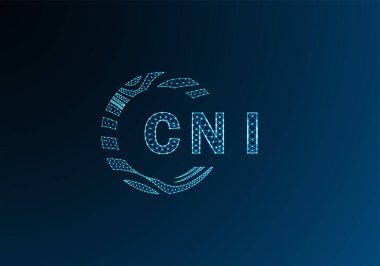 CNI düşük poli harfli logo vektör tasarımı. CNI düşük polyester logo tasarımı. CNI benzersiz düşük polyester logo tasarımı.