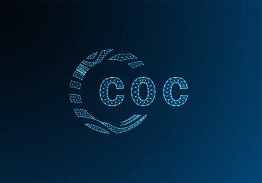 COC düşük poli harfli logo vektör tasarımı. COC düşük polyester logo tasarımı. COC benzersiz düşük poli logo tasarımı.