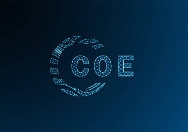 COE düşük poli harfli logo vektör tasarımı. COE düşük polyester logo tasarımı. COE benzersiz düşük polyester logo tasarımı.