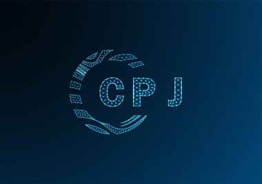 CPJ düşük poli harfli logo vektör tasarımı. CPJ düşük polyester logo tasarımı. CPJ benzersiz düşük poli logo tasarımı.