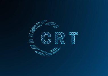 CRT düşük poli harfli logo vektör tasarımı. CRT düşük polyester logo tasarımı. CRT benzersiz düşük polyester logo tasarımı.