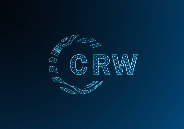 CRW düşük poli harfli logo vektör tasarımı. CRW düşük polyester logo tasarımı. CRW benzersiz düşük polyester logo tasarımı.