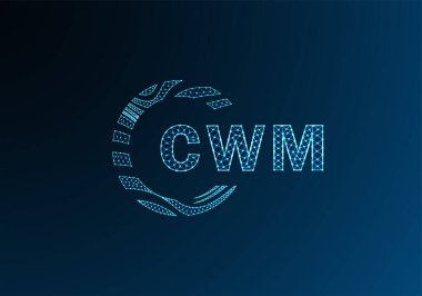 CWM düşük poli harfli logo vektör tasarımı. CWM düşük polyester logo tasarımı. CWM benzersiz düşük polyester logo tasarımı.