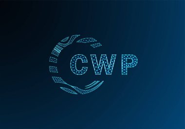CWP düşük poli harfli logo vektör tasarımı. CWP düşük polyester logo tasarımı. CWP benzersiz düşük polyester logo tasarımı.
