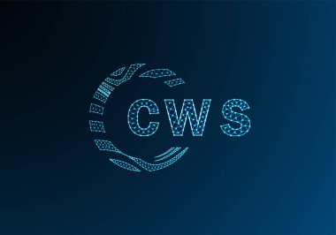 CWS düşük poli harfli logo vektör tasarımı. CWS düşük polyester logo tasarımı. CWS benzersiz düşük poli logo tasarımı.