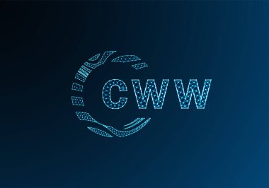CWW düşük poli harfli logo vektör tasarımı. CWW düşük polyester logo tasarımı. CWW benzersiz düşük polyester logo tasarımı.
