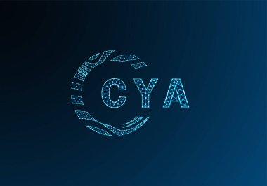 CYA düşük poli harfli logo vektör tasarımı. CYA düşük polyester logo tasarımı. CYA benzersiz düşük poli logo tasarımı.