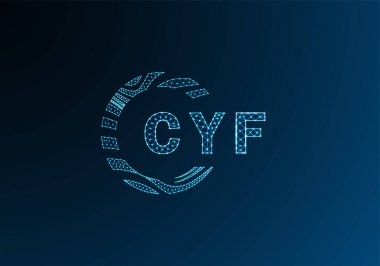 CYF düşük poli harfli logo vektör tasarımı. CYF düşük polyester logo tasarımı. CYF benzersiz düşük polyester logo tasarımı.