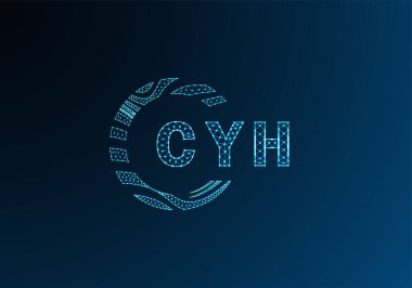 CYH düşük poli harfli logo vektör tasarımı. CYH düşük polyester logo tasarımı. CYH benzersiz düşük poli logo tasarımı.