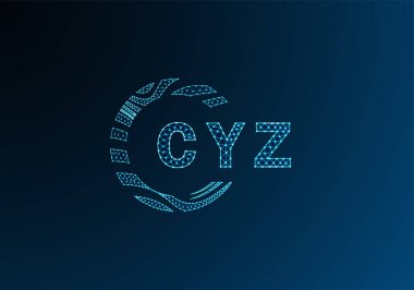 CYZ düşük poli harfli logo vektör tasarımı. CYZ düşük polyester logo tasarımı. CYZ benzersiz düşük poli logo tasarımı.