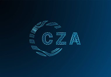 CZA düşük poli harfli logo vektör tasarımı. CZA düşük polyester logo tasarımı. CZA benzersiz düşük poli logo tasarımı.