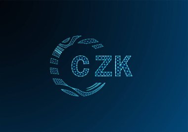 CZK düşük poli harfli logo vektör tasarımı. CZK düşük polyester logo tasarımı. CZK benzersiz düşük poli logo tasarımı.