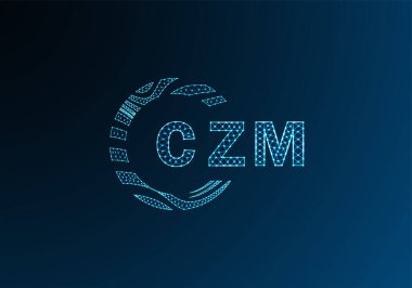 CZM düşük poli harfli logo vektör tasarımı. CZM düşük polyester logo tasarımı. CZM benzersiz düşük polyester logo tasarımı.