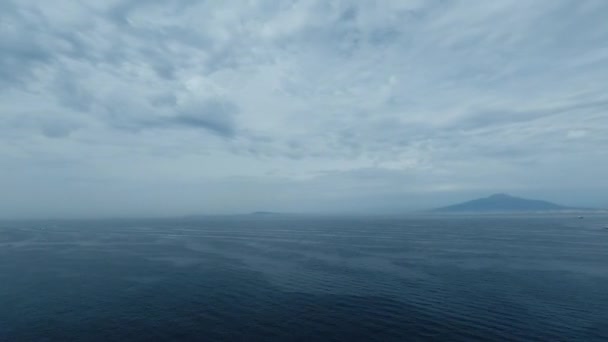 Ruch Statków Łodzi Morzu Śródziemnym Chmurami — Wideo stockowe