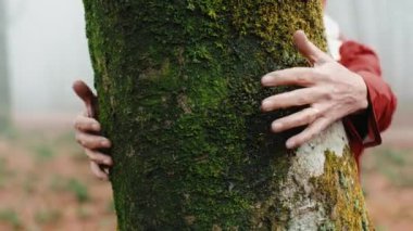 Yaşlı Lord dinlenmek için dağlarda ağaçlara sarılıyor..