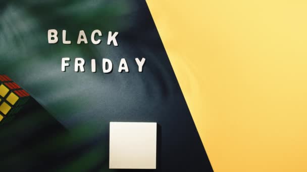 Black Friday Fond Sur Table Jaune — Video