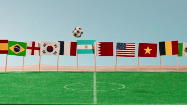 World Soccer Miniature Sport Arena Field View — Video