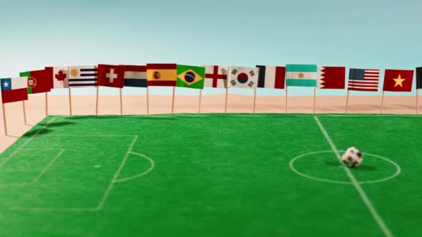 World Soccer Miniature Sport Arena Field View — Video